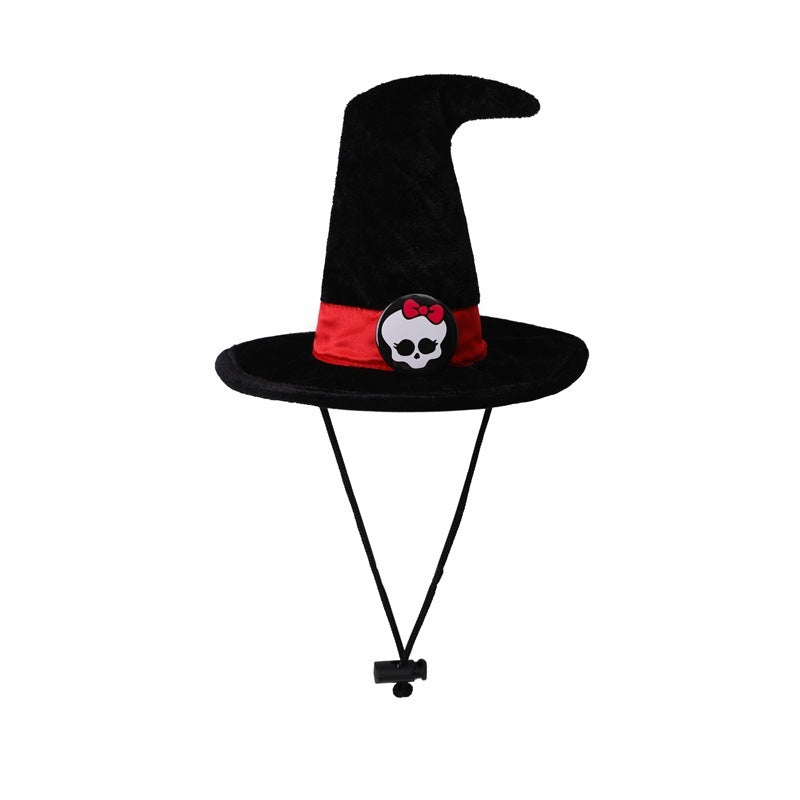 Pet Halloween Costume Hat – Witch Hat for Dogs & Cats (Velvet with Strap)