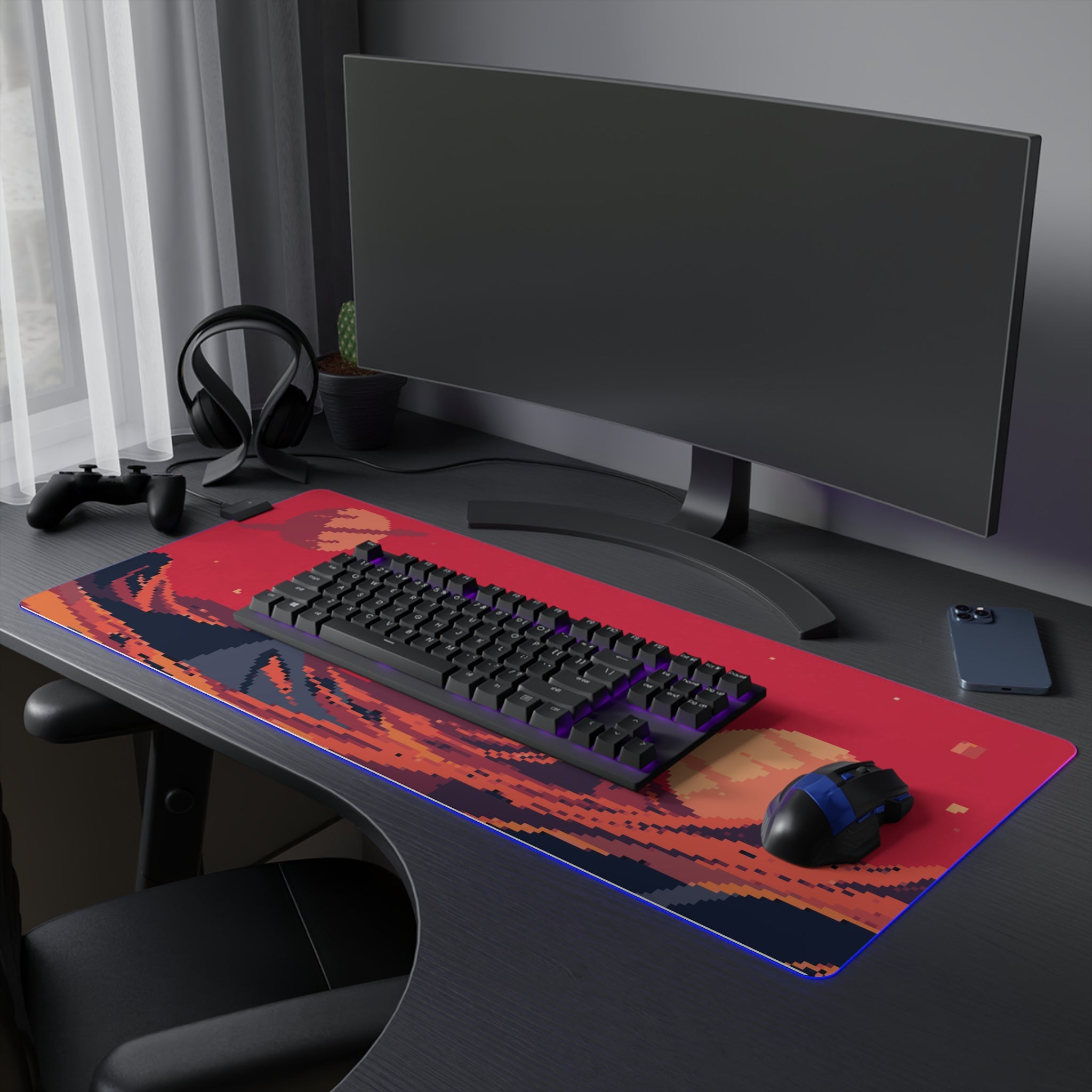 [Mars Pixel Styled] LED Gaming Mouse Pad - RGB Gaming Mouse Pad