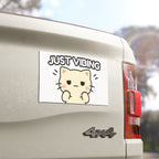 Minimalist Cat Car Magnet – Just Vibing – Funny Chill Driver Magnet