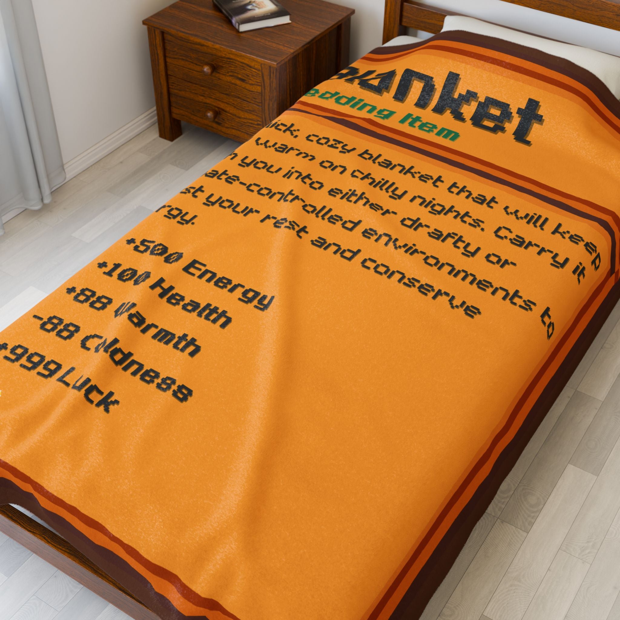 [Dark Brown Color] Pixel Game Style Velveteen Plush Blanket