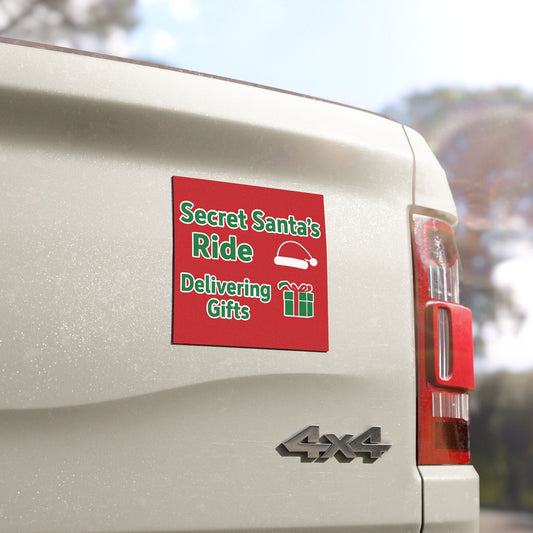 Car Magnet - Secret Santa’s Ride Delivering Gifts