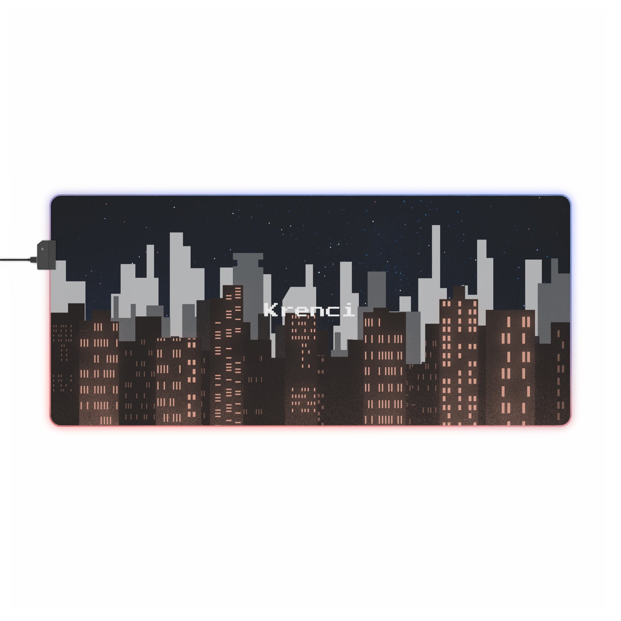 [Night City Pixel Styled] LED Gaming Mouse Pad - RGB Gaming Mouse Pad