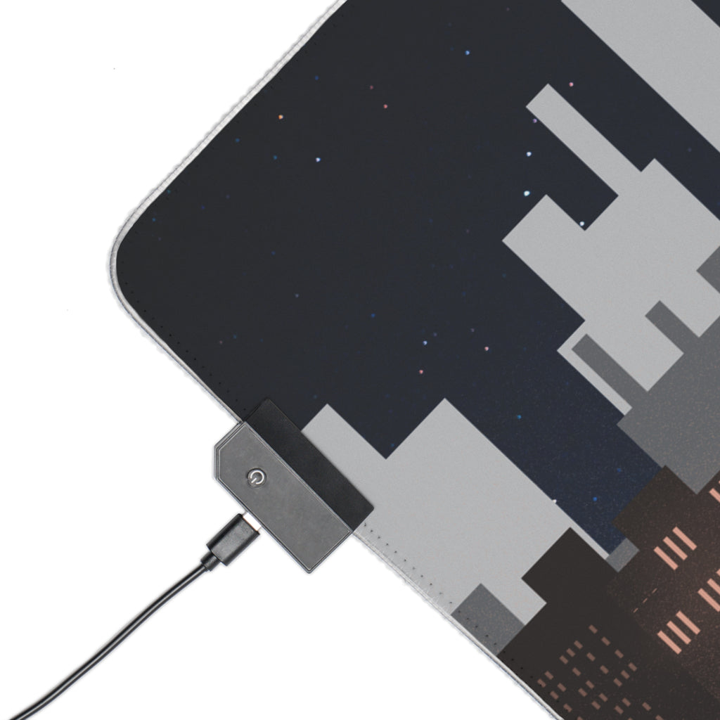 [Night City Pixel Styled] LED Gaming Mouse Pad - RGB Gaming Mouse Pad