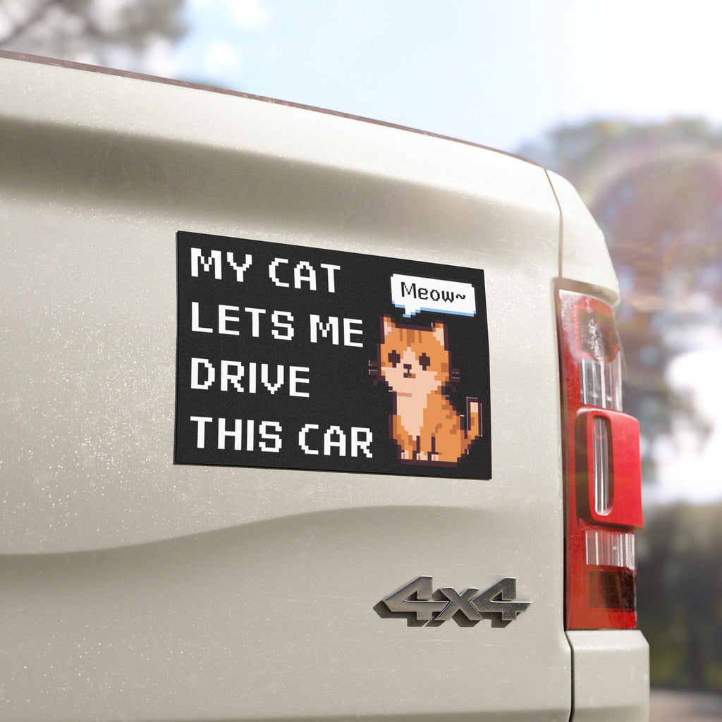 Cat-Themed Pixel Game Car Magnet