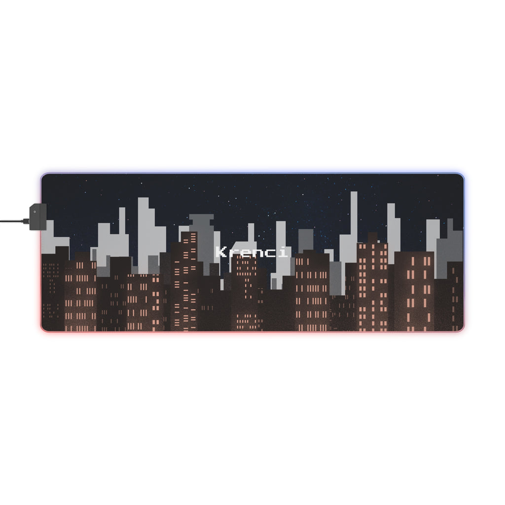 [Night City Pixel Styled] LED Gaming Mouse Pad - RGB Gaming Mouse Pad