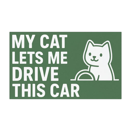 Cat-Themed Car Magnets [Forest Green], Cute Automotive Decor, Cat Lover Gift, Funny Car Accessories, Pet Enthusiast Magnet