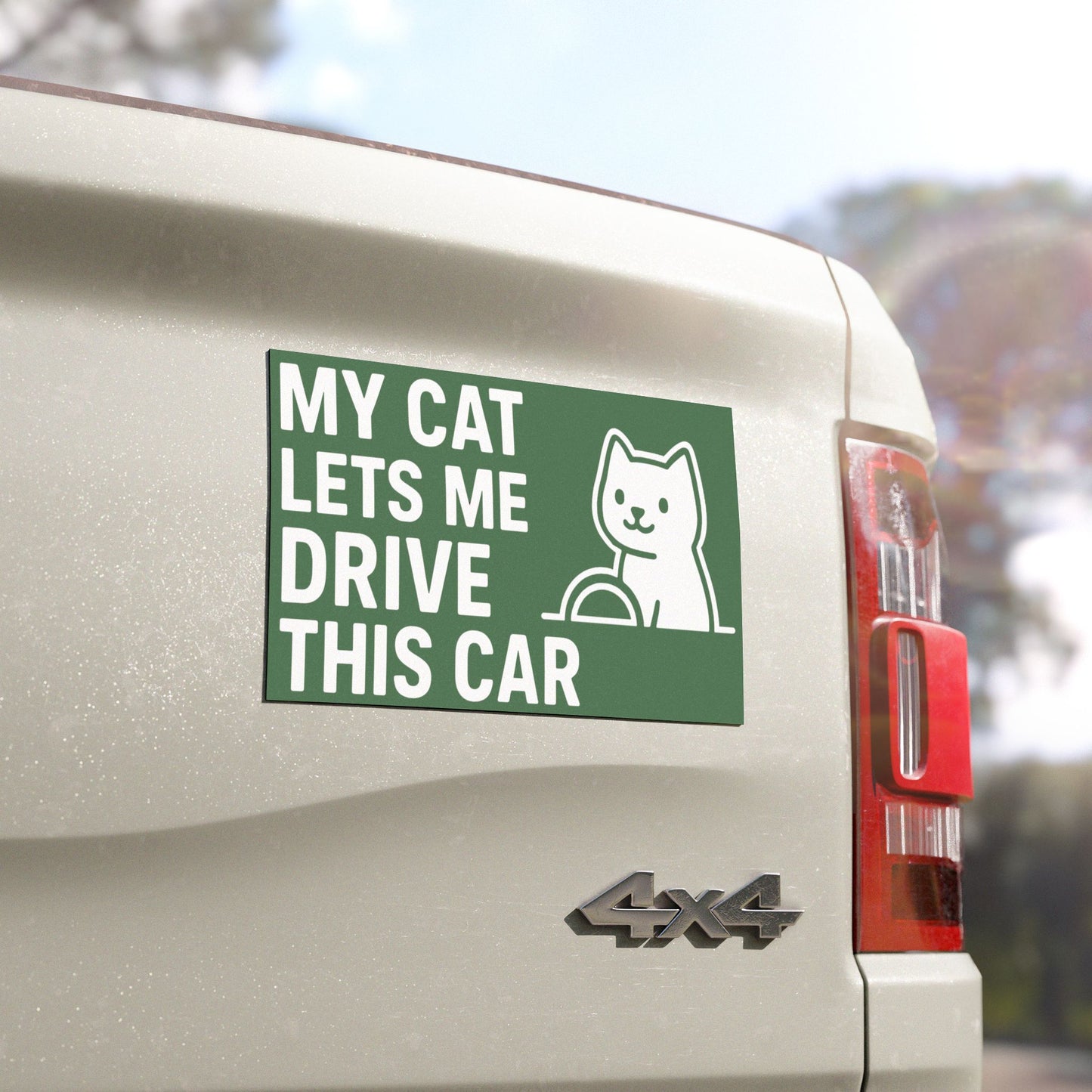 Cat-Themed Car Magnets [Forest Green], Cute Automotive Decor, Cat Lover Gift, Funny Car Accessories, Pet Enthusiast Magnet