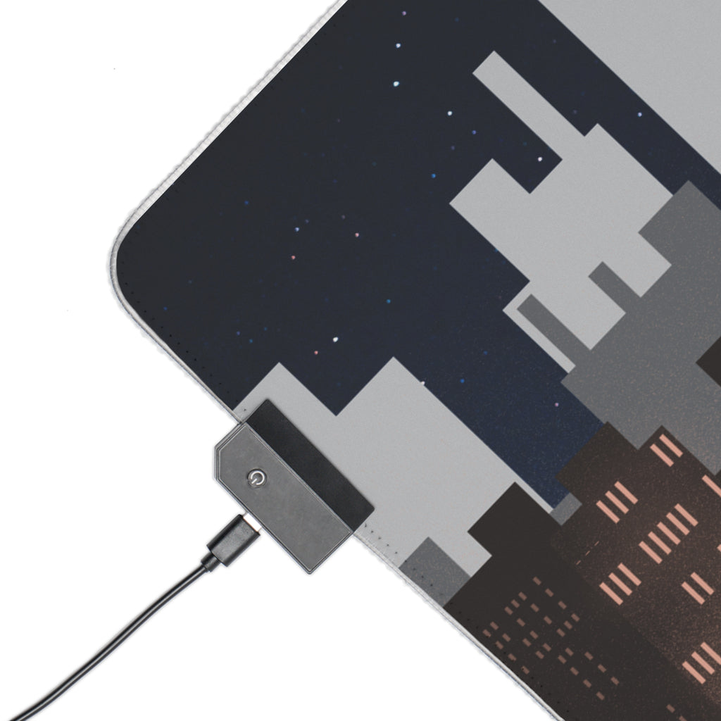 [Night City Pixel Styled] LED Gaming Mouse Pad - RGB Gaming Mouse Pad