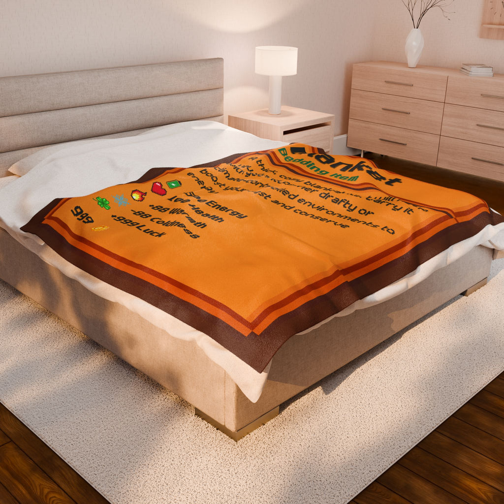 [Dark Brown Color] Pixel Game Style Velveteen Plush Blanket