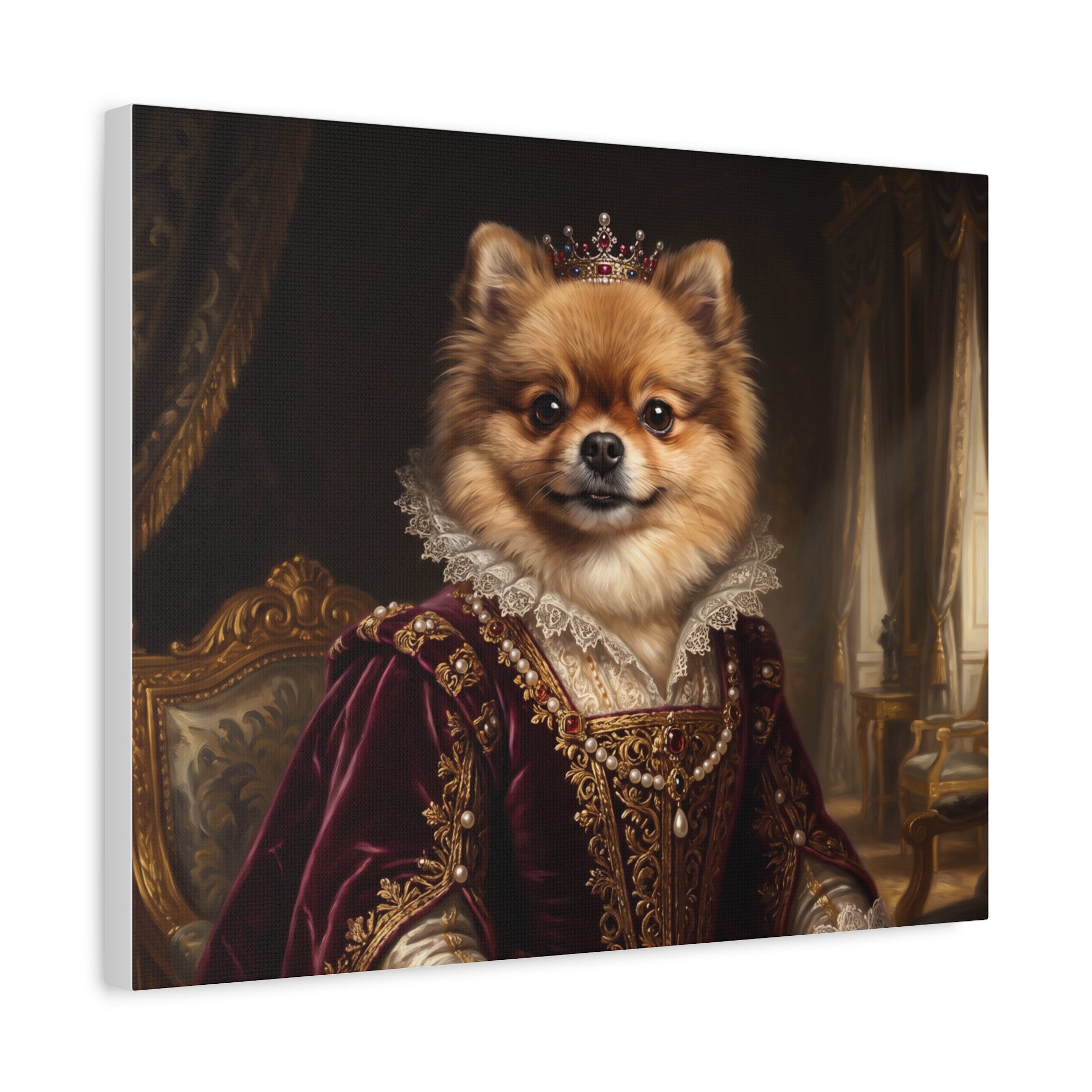 Personalized Pet Portrait Canvas – Custom Royal Dog & Cat Artwork Gift
