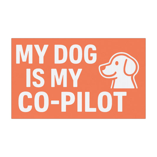 Dog Lover Car Magnet [Sunset Orange] - My Dog is My Co-Pilot, Pet Owner Gift, Cute Car Decor, Vehicle Accessories, Dog Mom Magnet