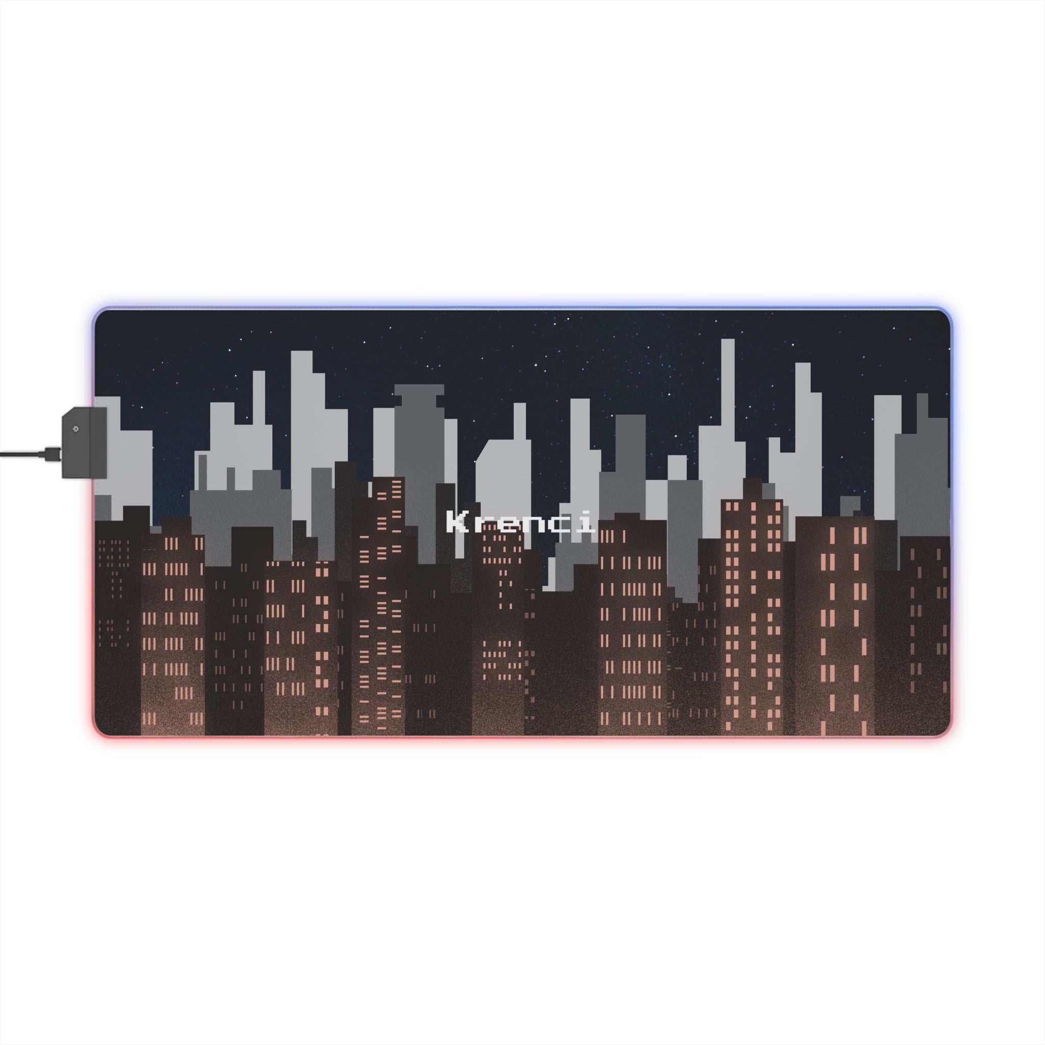 [Night City Pixel Styled] LED Gaming Mouse Pad - RGB Gaming Mouse Pad