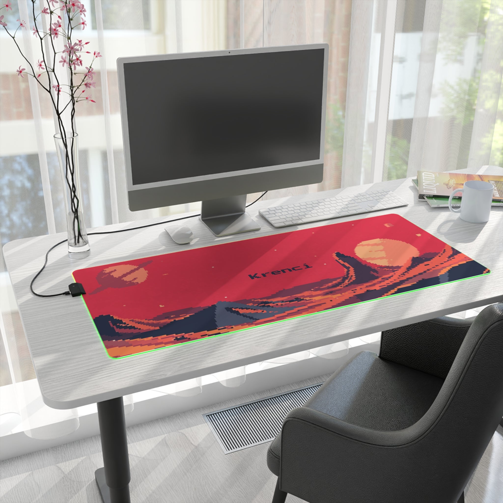 [Mars Pixel Styled] LED Gaming Mouse Pad - RGB Gaming Mouse Pad