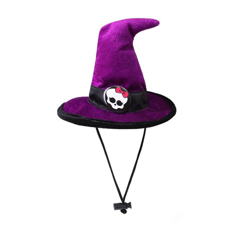 Pet Halloween Costume Hat – Witch Hat for Dogs & Cats (Velvet with Strap)