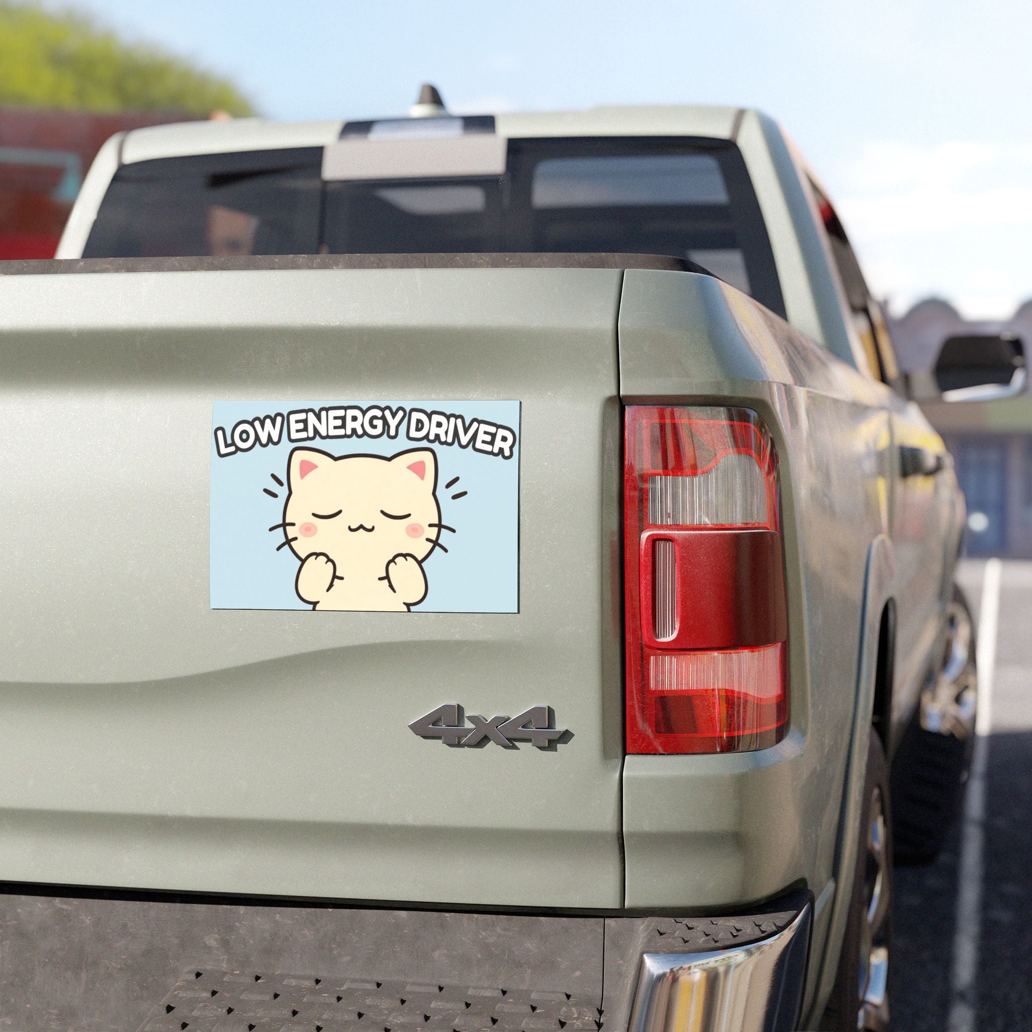 Cute Cat Car Magnet – Low Energy Driver – Funny Sleepy Cat Magnet