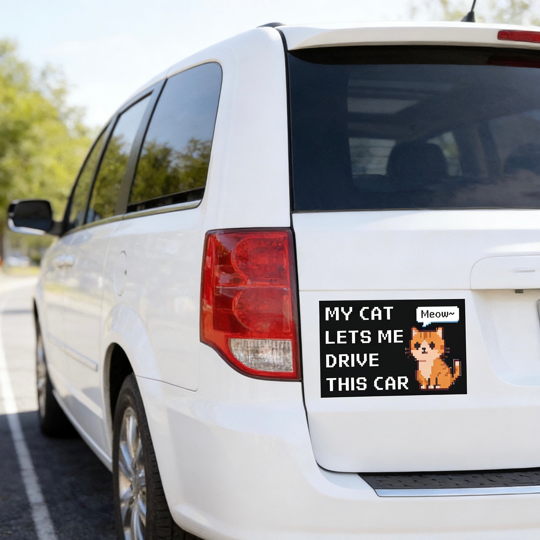 Cute Cat Car Magnet – Funny Bumper Magnet – Aesthetic Car Accessory for Cat Lovers