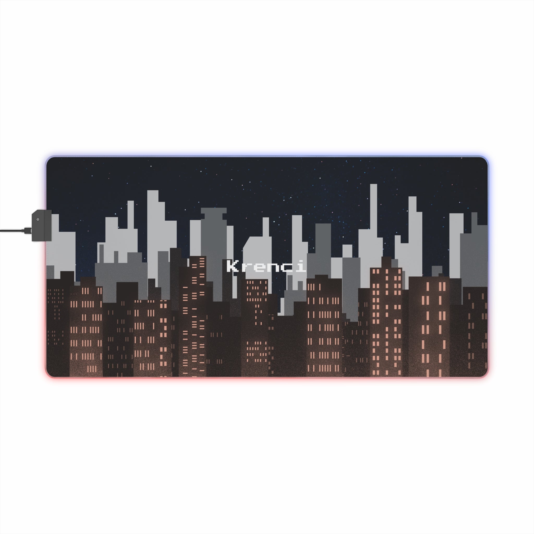 [Night City Pixel Styled] LED Gaming Mouse Pad - RGB Gaming Mouse Pad
