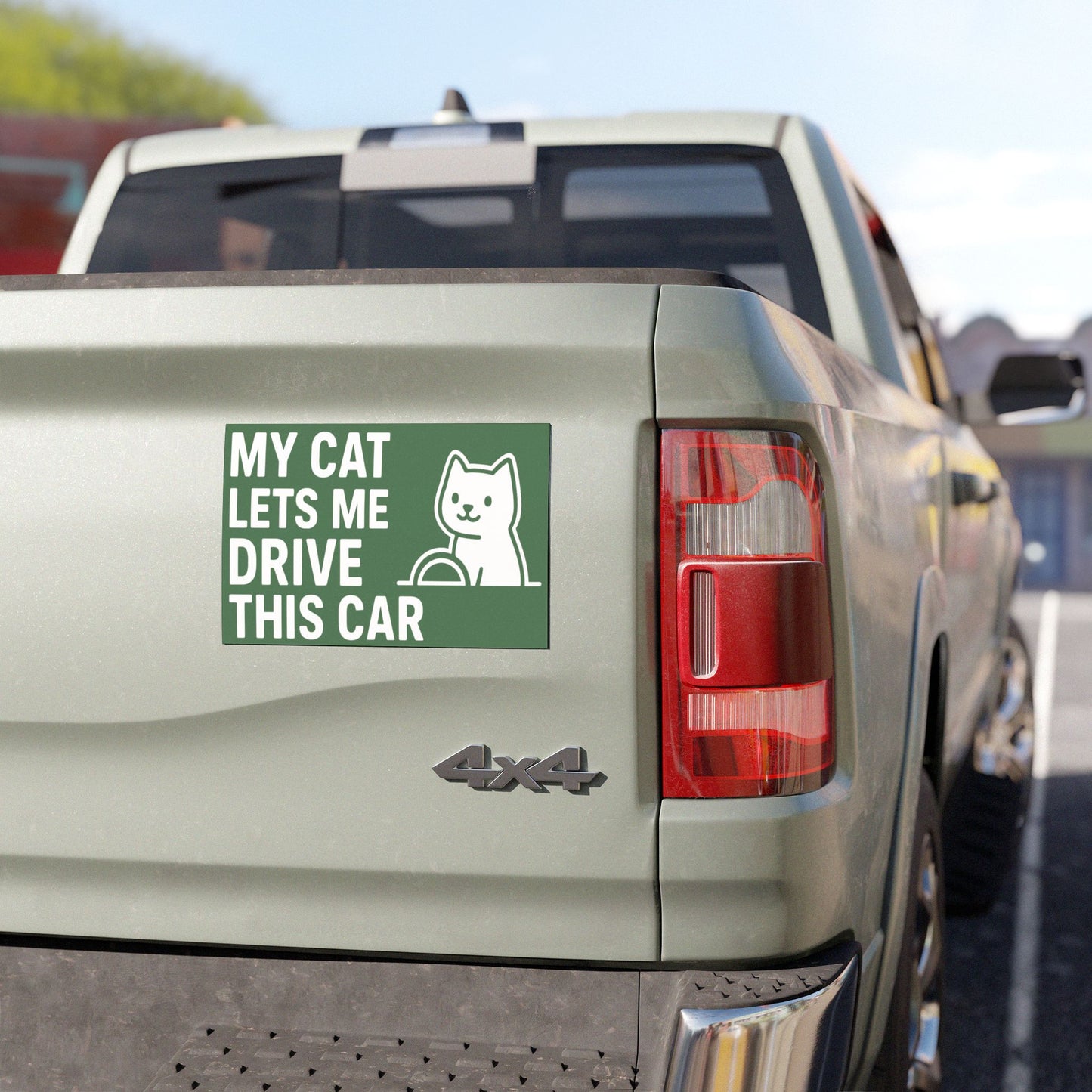 Cat-Themed Car Magnets [Forest Green], Cute Automotive Decor, Cat Lover Gift, Funny Car Accessories, Pet Enthusiast Magnet