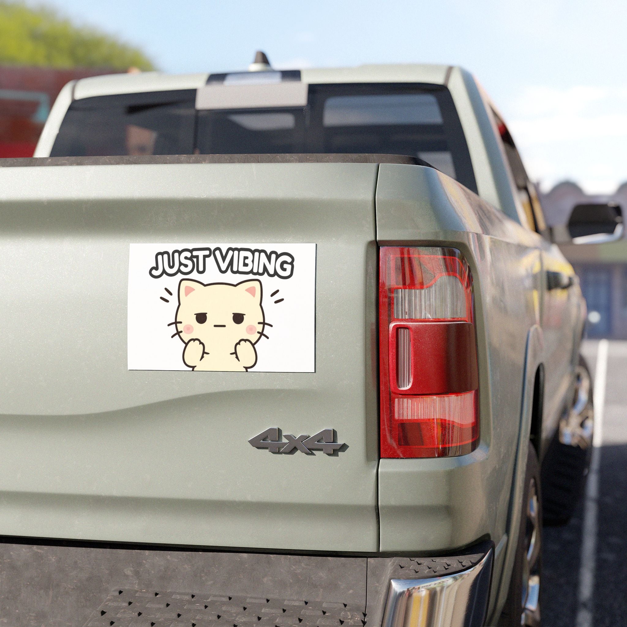 Minimalist Cat Car Magnet – Just Vibing – Funny Chill Driver Magnet