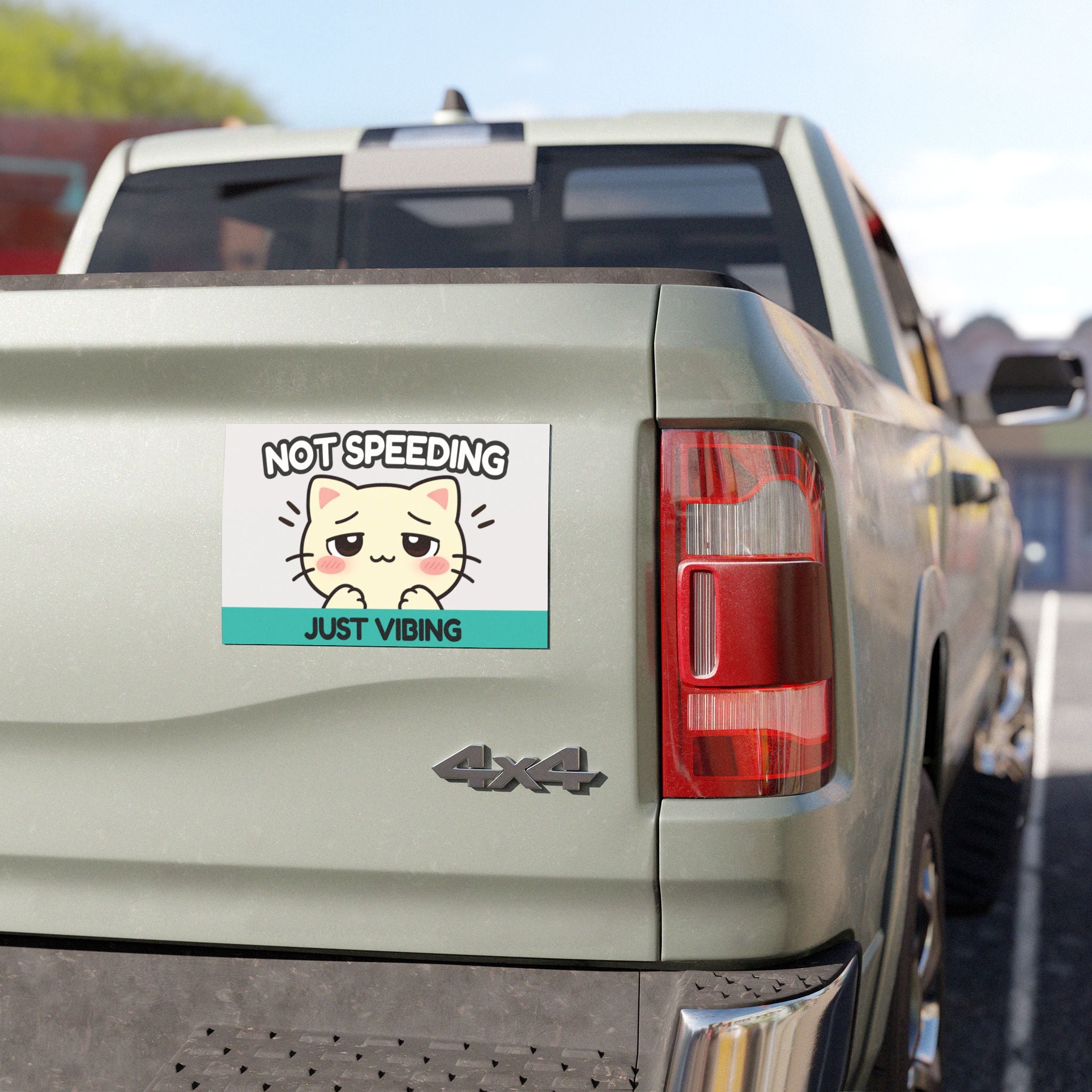 Funny Cat Car Magnet – Not Speeding Just Vibing – Chill Driver Magnet