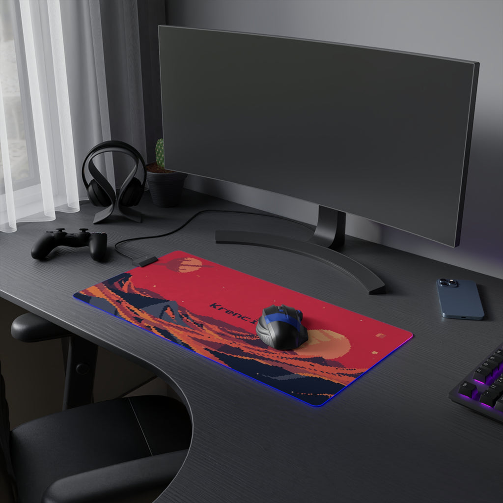 [Mars Pixel Styled] LED Gaming Mouse Pad - RGB Gaming Mouse Pad