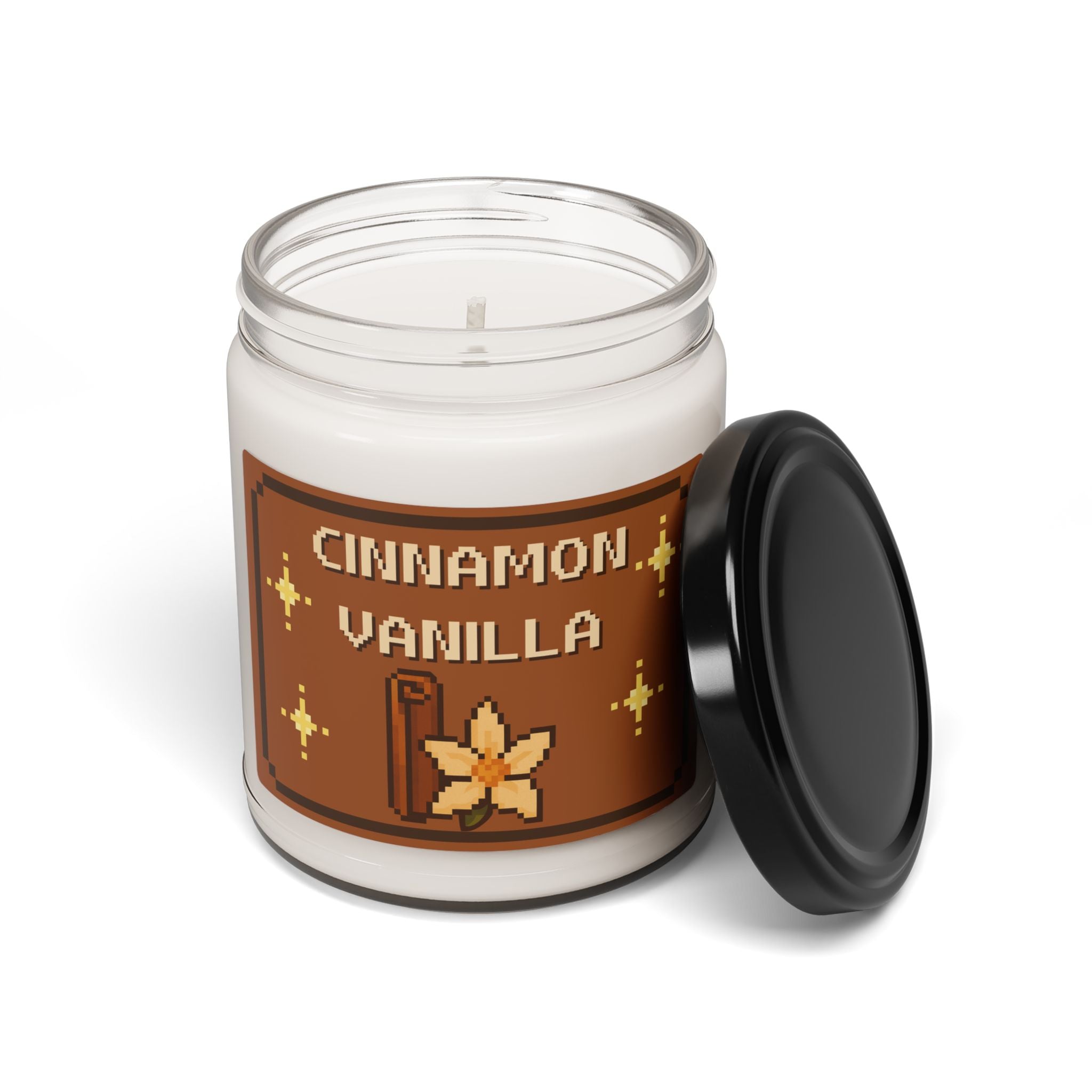 Soy Candle, Pixel Game Style, Apple Harvest and Cinnamon Vanilla, 9oz