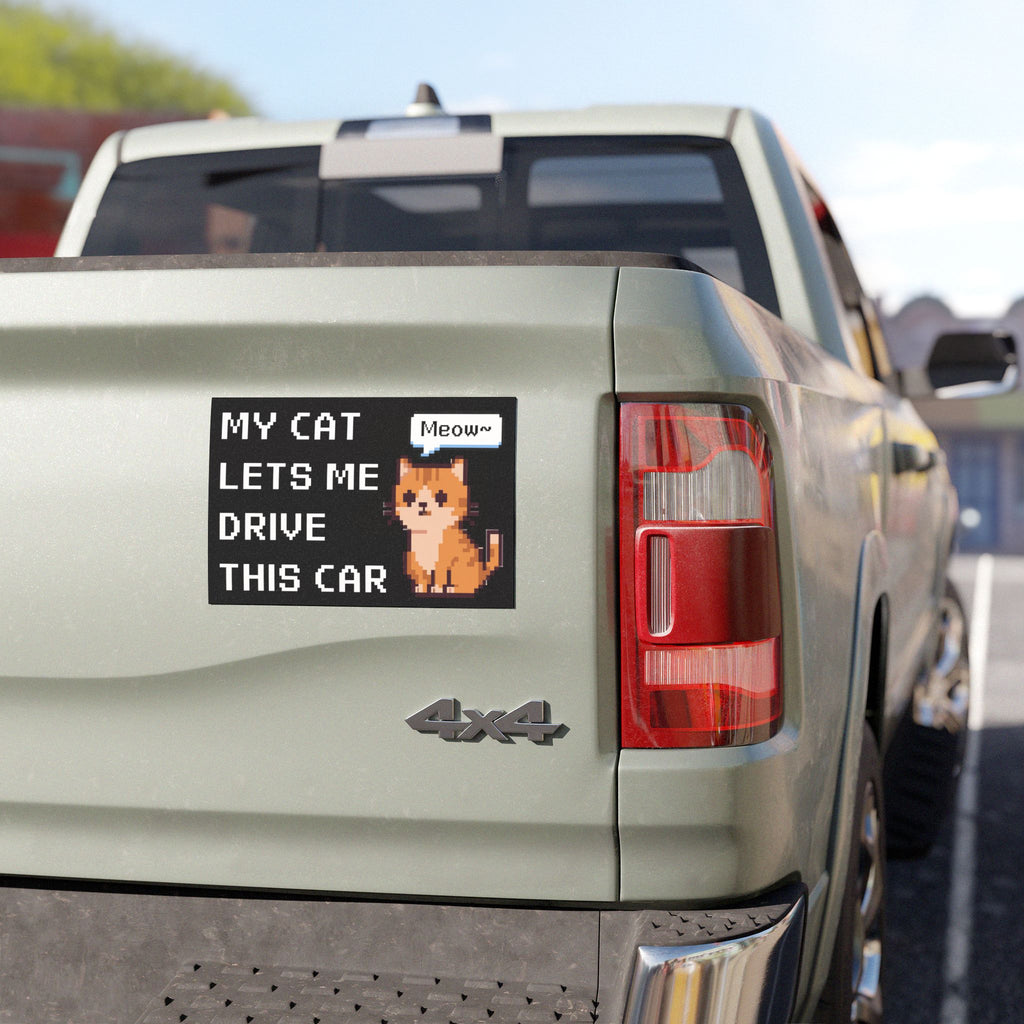 Cat-Themed Pixel Game Car Magnet