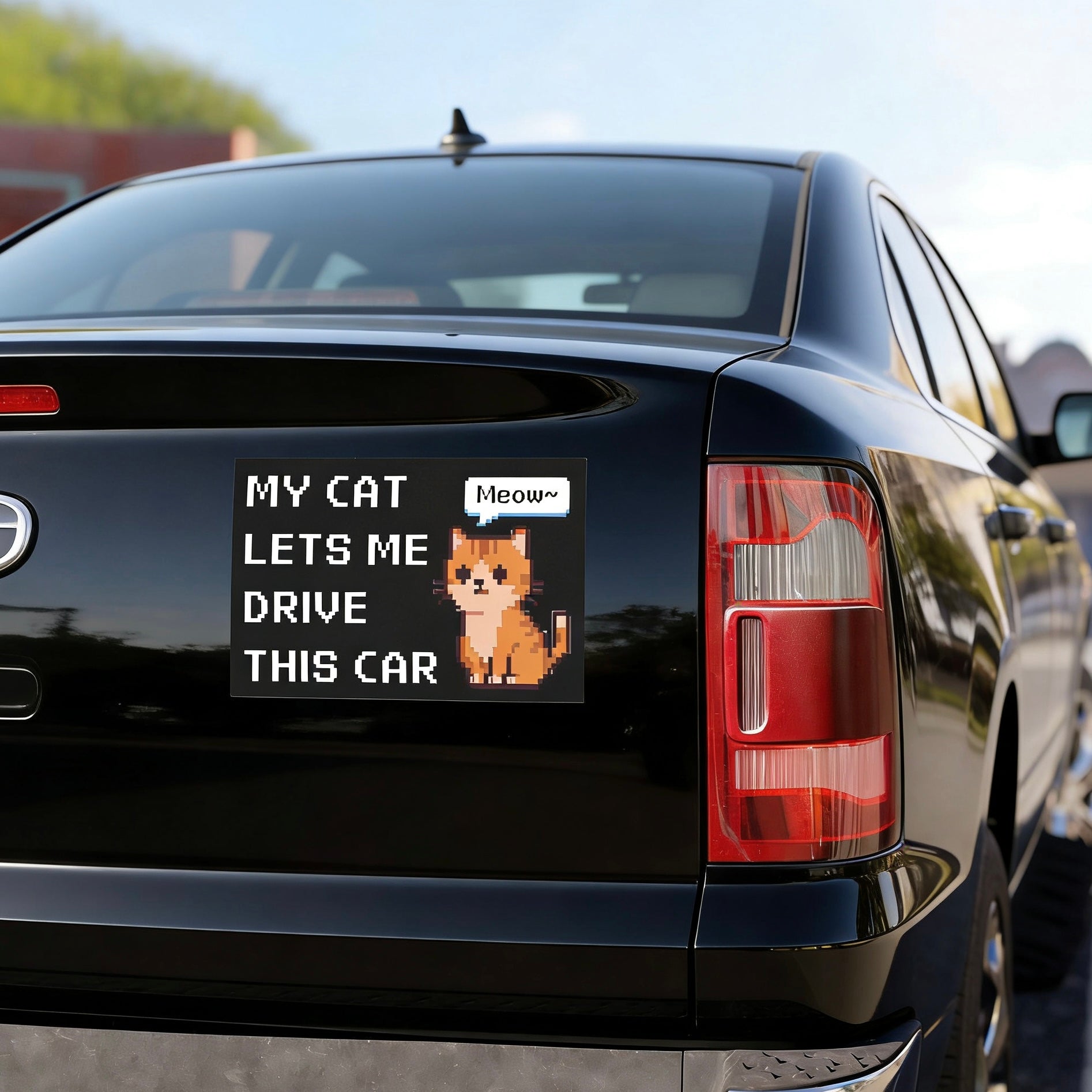 Cute Cat Car Magnet – Funny Bumper Magnet – Aesthetic Car Accessory for Cat Lovers
