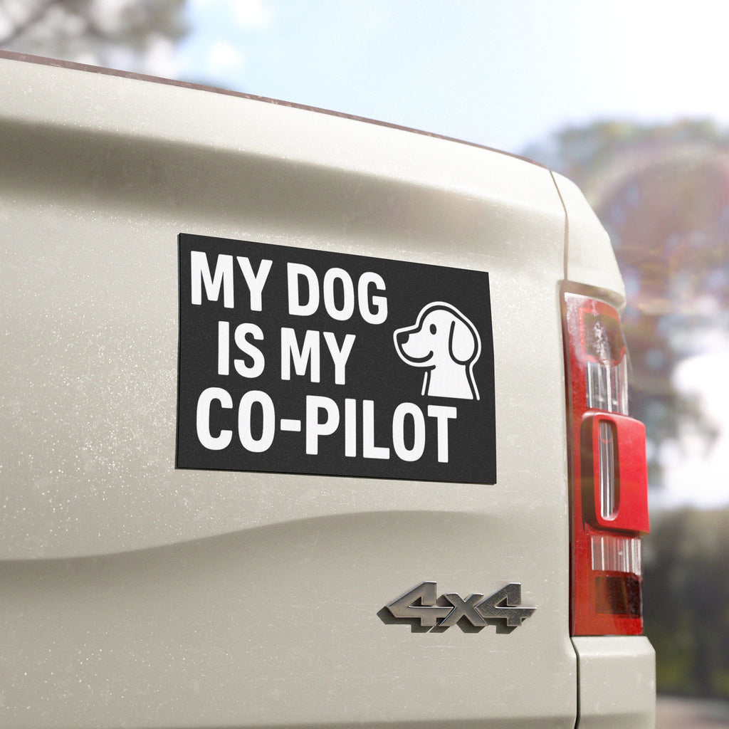 Dog Car Magnet – My Dog Is My Co-Pilot – Cute Bumper Magnet for Dog Moms & Pet Owners