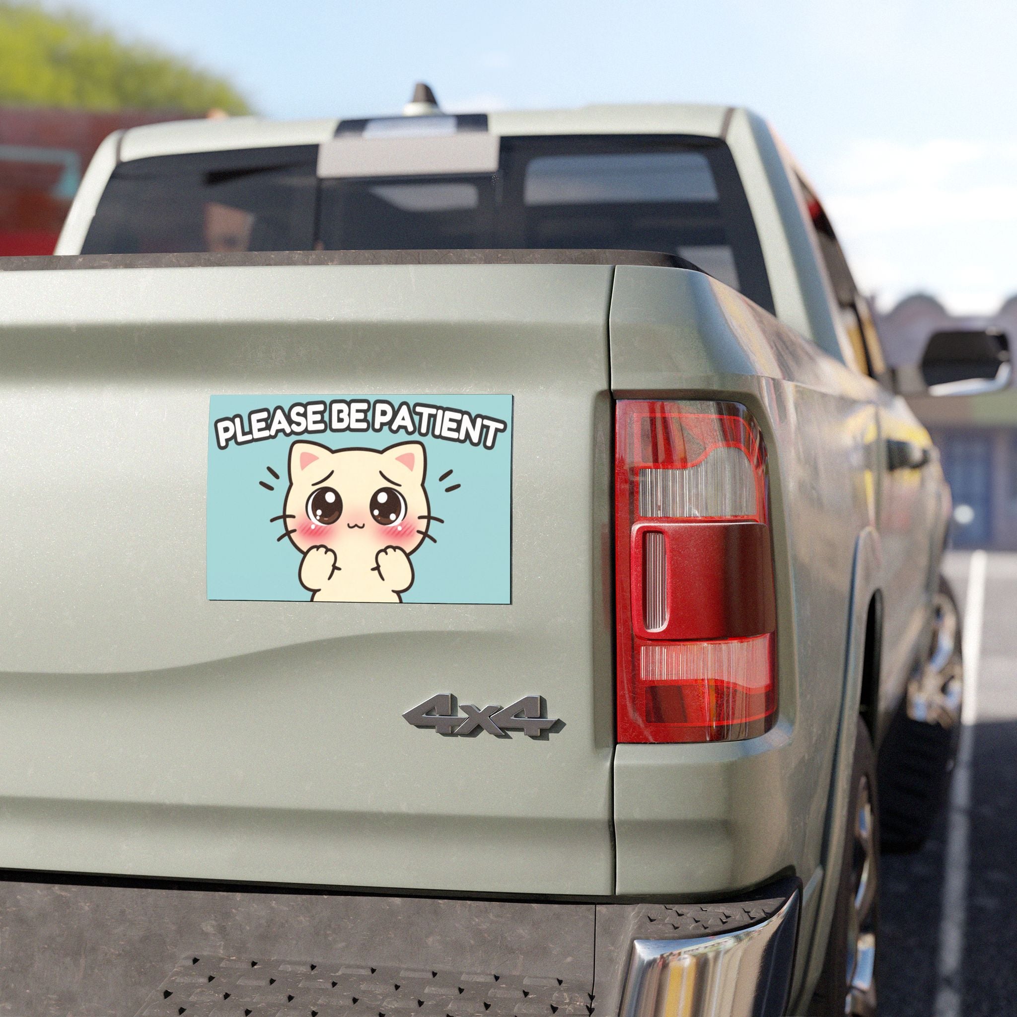 Cute Cat Car Magnet – Please Be Patient – Kawaii Driver Magnet