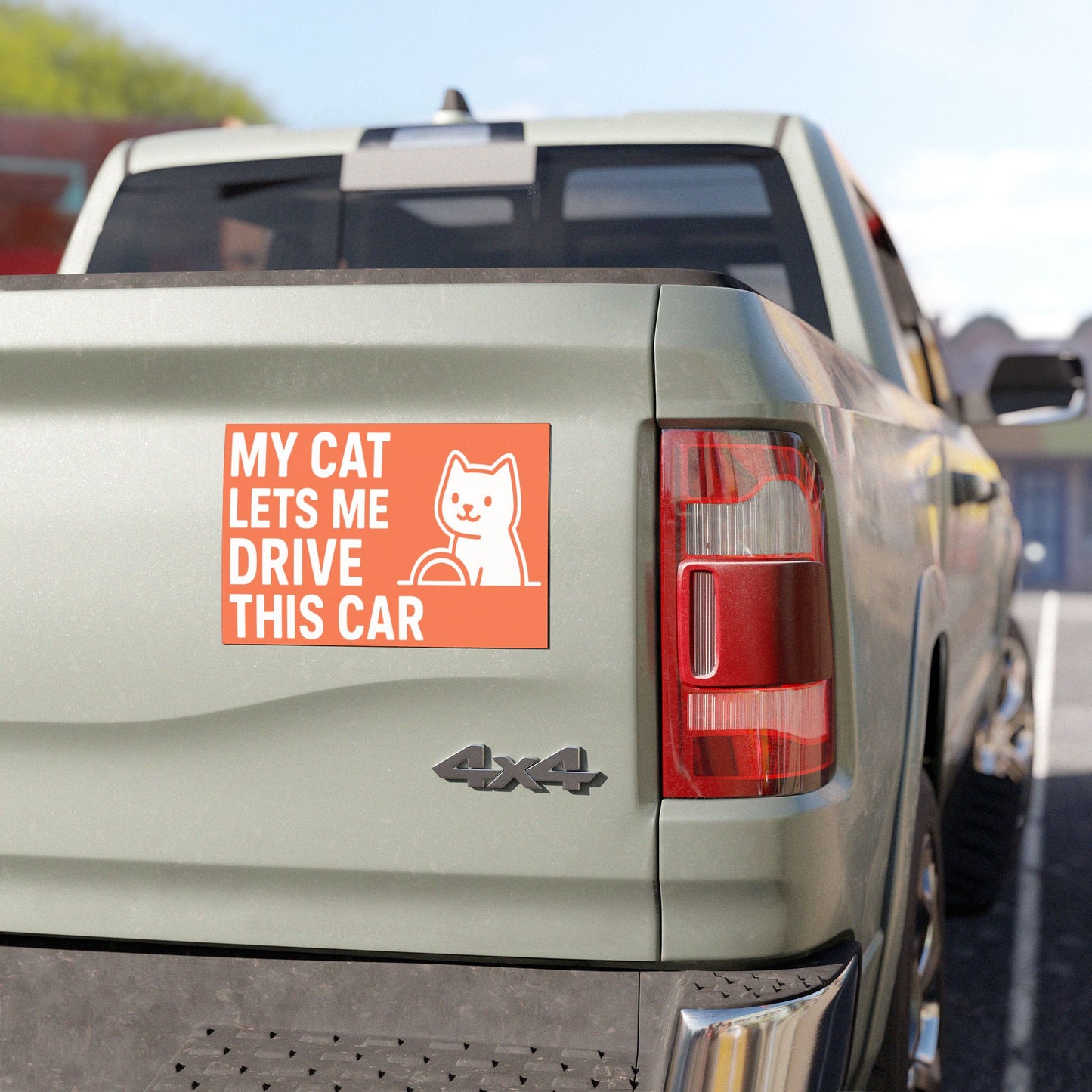 Cat-Themed Car Magnets [Sunset Orange], Cute Automotive Decor, Cat Lover Gift, Funny Car Accessories, Pet Enthusiast Magnet