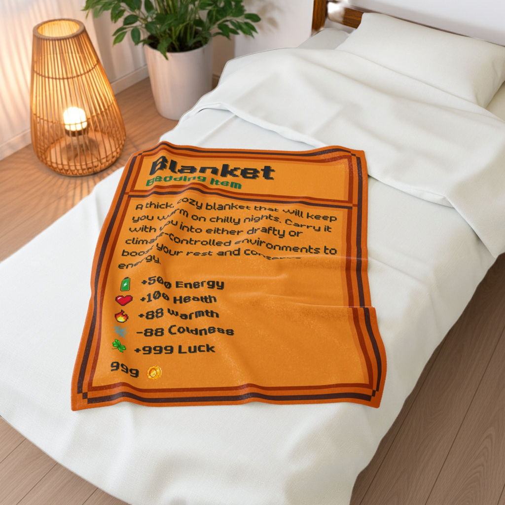 Pixel Game Style Velveteen Plush Blanket